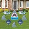Big Dot of Happiness Shark Zone - Yard Sign and Outdoor Lawn Decorations - Jawsome Party or Birthday Party Yard Signs - Set of 8